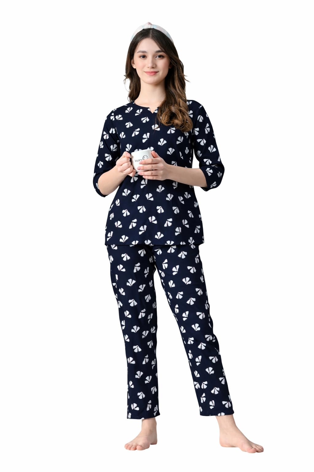 ichaa Women's Printed Rayon Night Wear Top and Bottom Night Suit Set-picture-37
