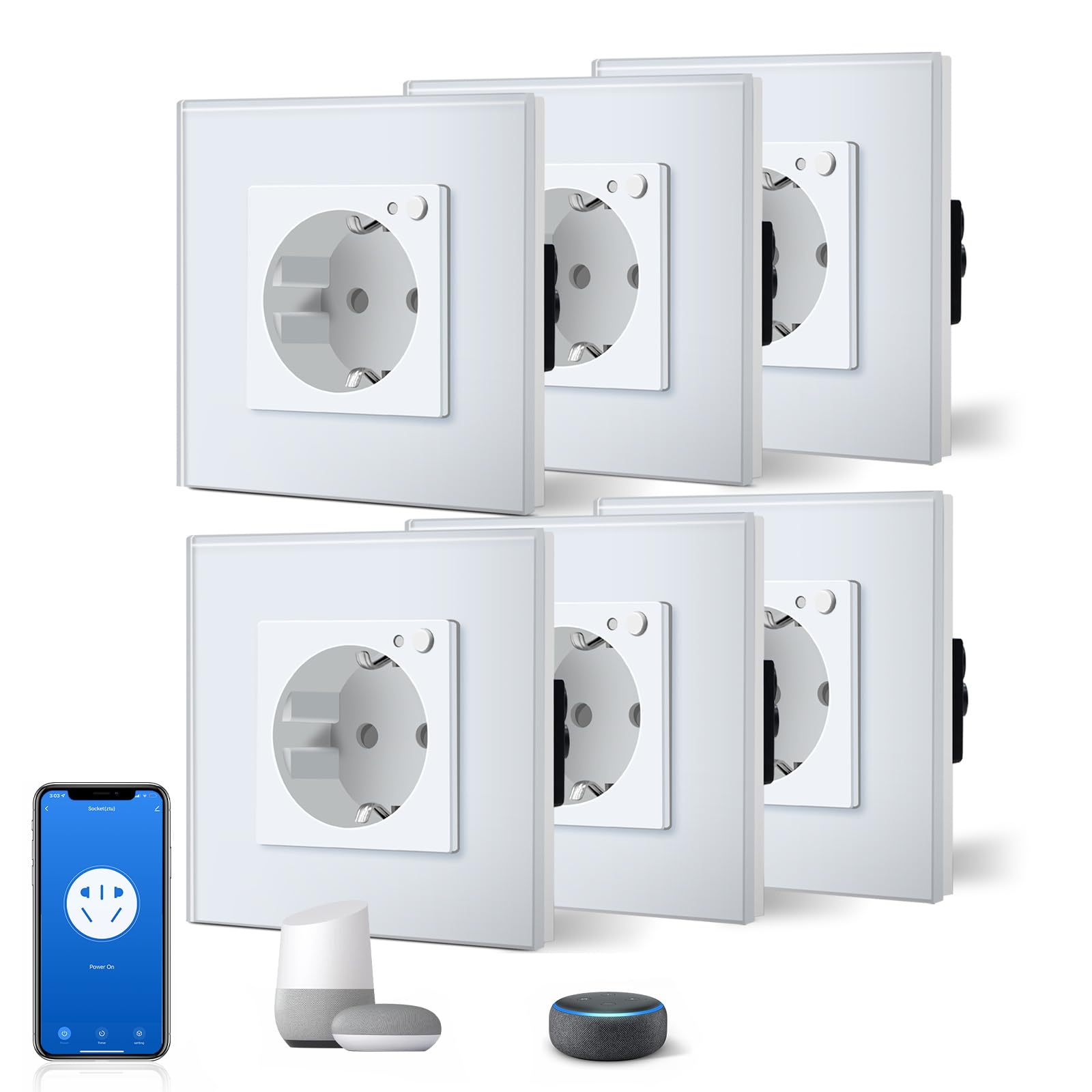 BSEED Enchufe Inteligente con 20W USB y Tipo C,Mate Enchufe Pared Wifi con Medidor Consumo,Control Remoto por APP & Voz,Requiere Cable Neutro,1 Enchufe,Blanco 86mm — view 119