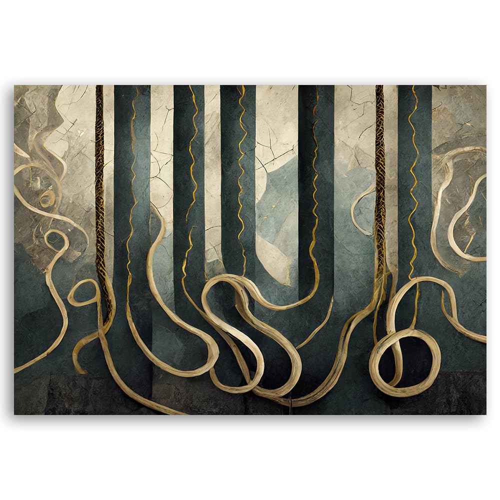 Feeby Impression sur toile - Minimalisme Lignes abstraites - decoration chambre - 90x60 cm - decoration murale - decoration maison - Moderne - ART - poster mural