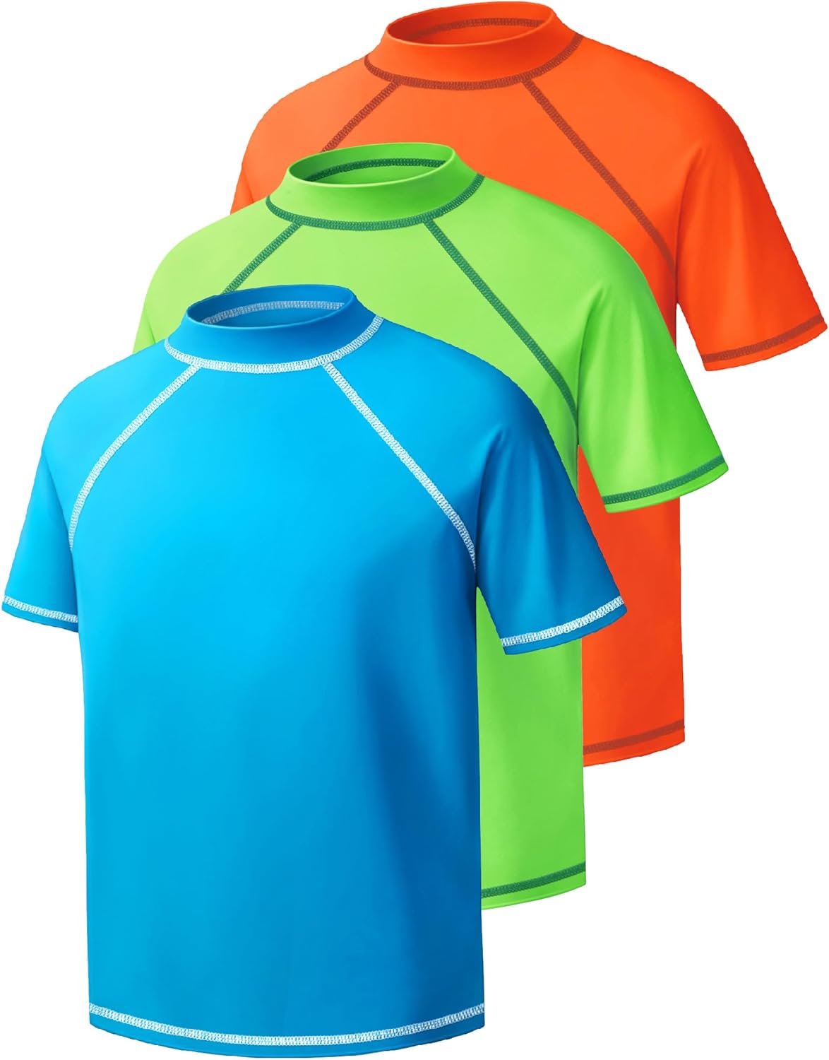 Boys Rash Guard Short Sleeve Swim Shirt UPF 50+ Sun UV Protection Kids Youth SPF Surfing Water Beach Swimwear Top Quick Dry