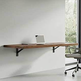 Houseables Wall Mounted Desk, Murphy Desk, Wall Mounted Folding Table, L...