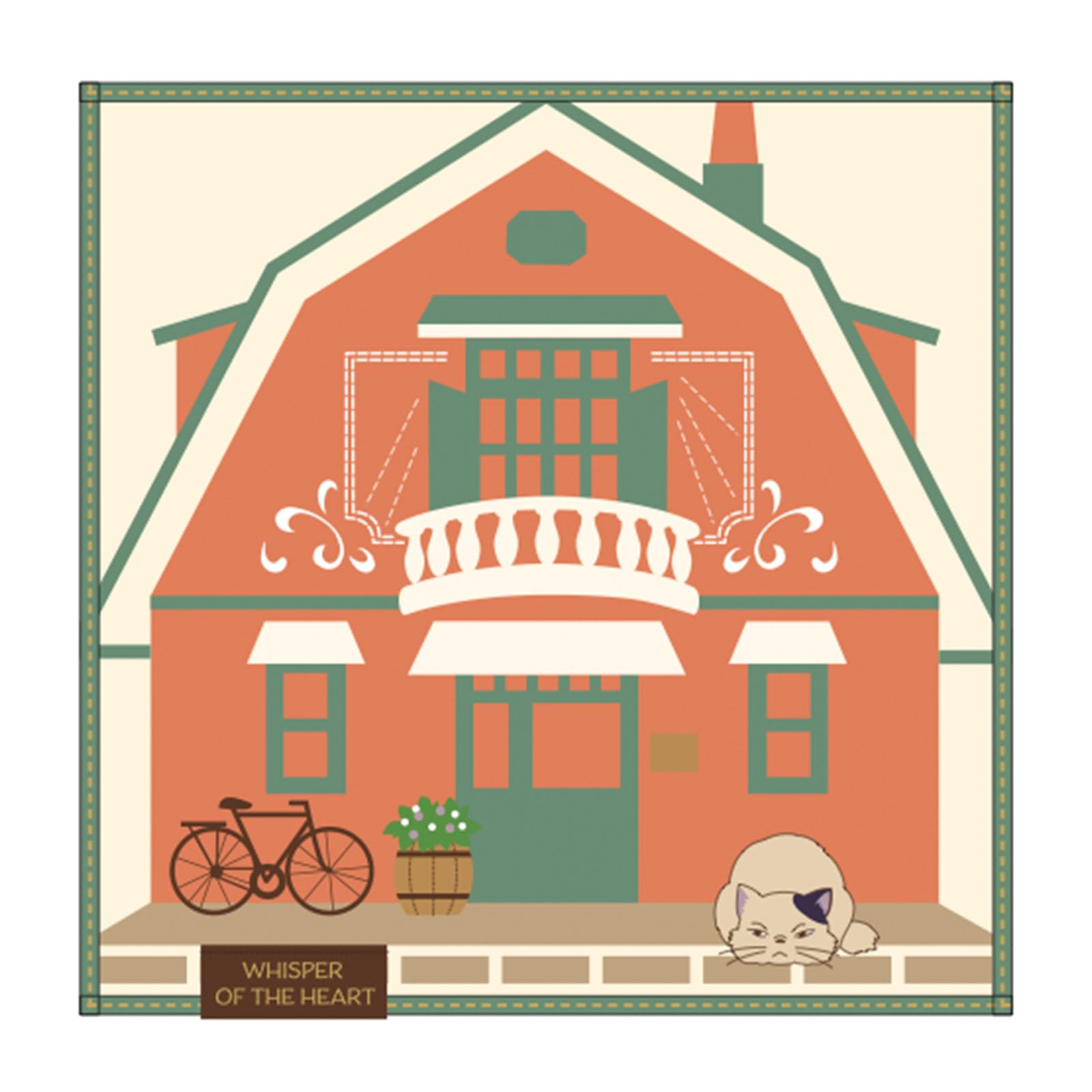 Amazon｜丸眞 ミニタオル ジブリ 耳をすませば 地球屋 綿100% 抗菌防臭