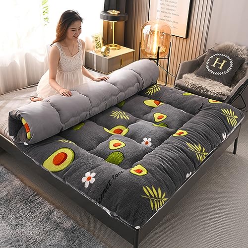 ふかふかの厚手フロアマットレス、滑り止めキルティング畳マットレス、フルサイズ布団トッパー、折りたたみ式和風マット、冬用ポータブルスリーピングパッド、学生寮用