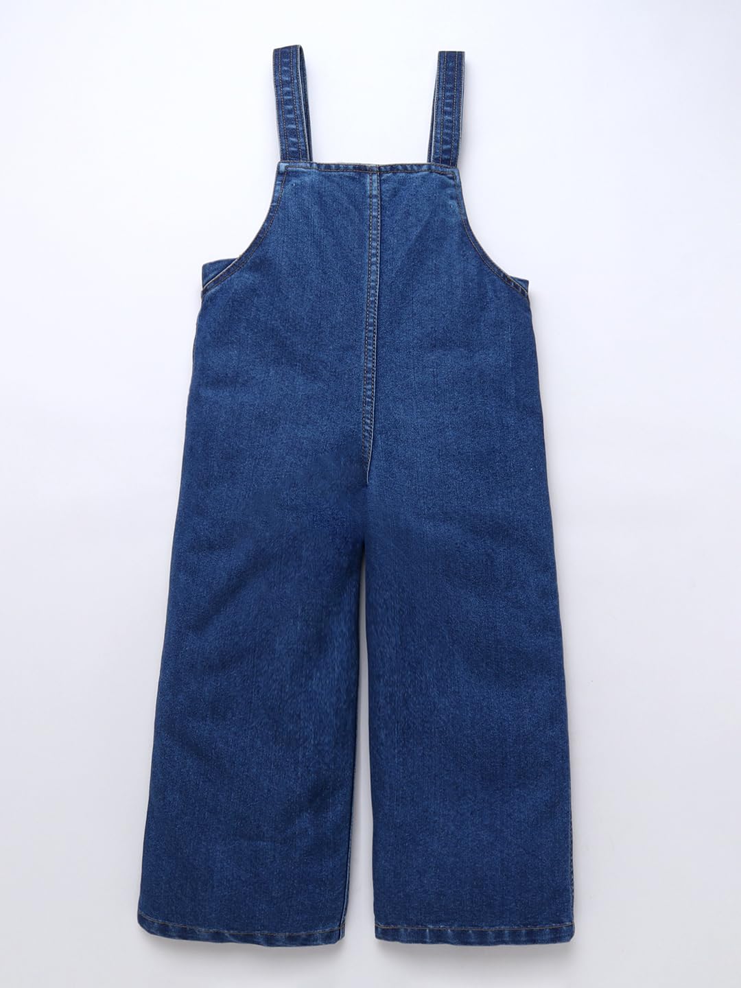 Naughty Ninos Girls Dark Blue Cotton Denim Dungaree Pants (NN01015DRS_11-12 Years) - Image 3 thumbnail