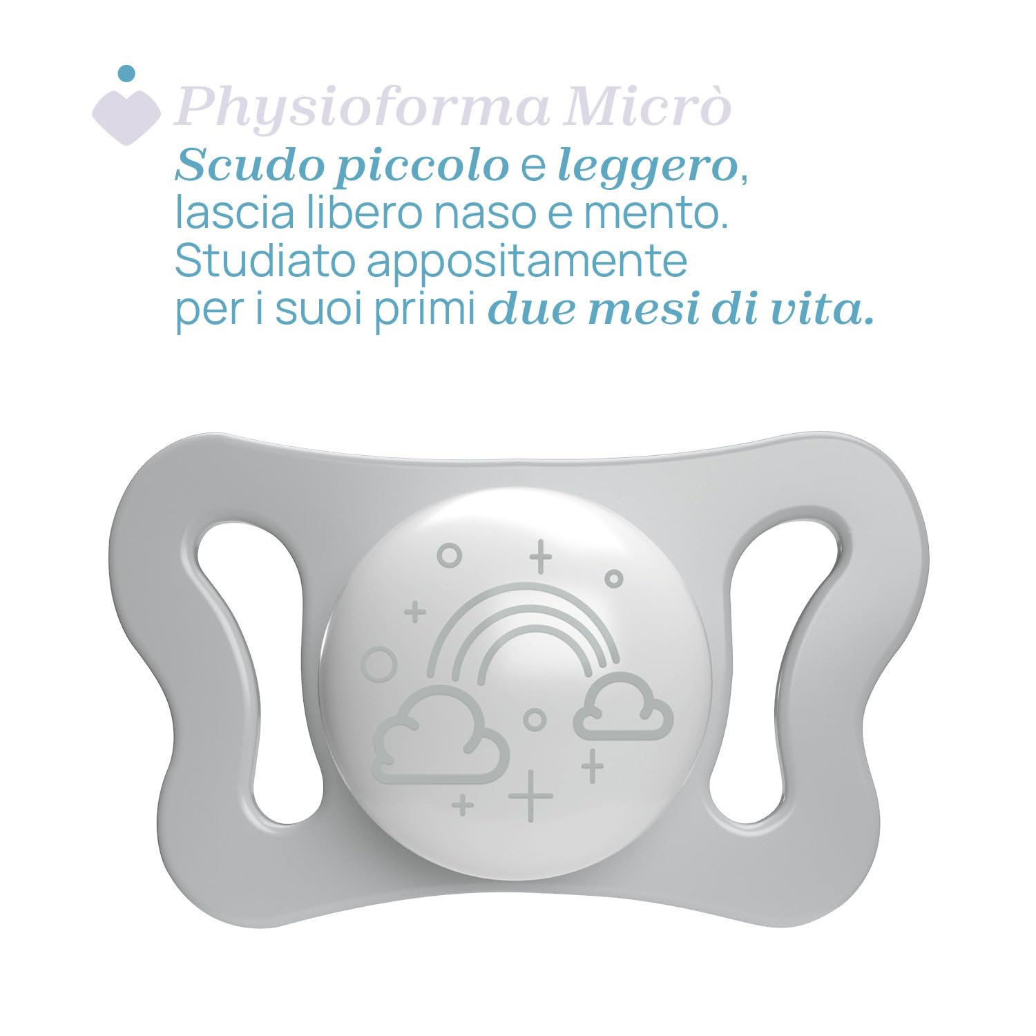 Chicco PhysioForma Micrò Lumi, Succhietto Luminescente per Neonato, 0-2 Mesi, 2 Pezzi, Neutro