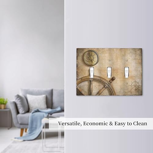 Vista 348 de Cubiertas decorativas de salida de estrella de mar playera, tablero de madera azul de concha de mar de 1 banda, decoración individual GFCI, placa