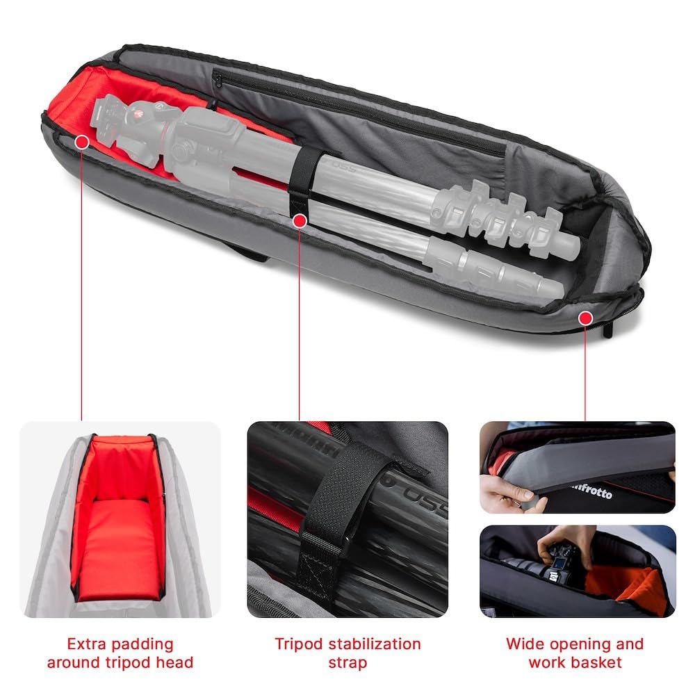 Manfrotto Pro Light Tripod Bag 69, Gepolsterte Tasche für Stative bis 69 cm, Verstärkter Schutz, Schultergurt, Doppelgriffe, für Foto & Video