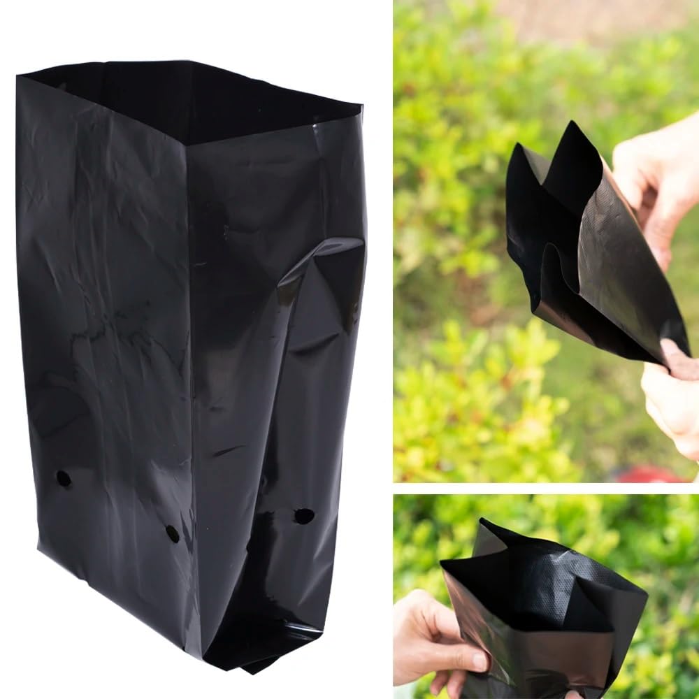 Sacs De Semis 100/200 Pièces, Sacs De Semis En Plastique Épais, Sacs De Plantes De Jardinage For Pommes De Terre/fleurs/tomates/plantes De Semis/fournitures De Jardinage Domestique(200pcs,20x26cm)