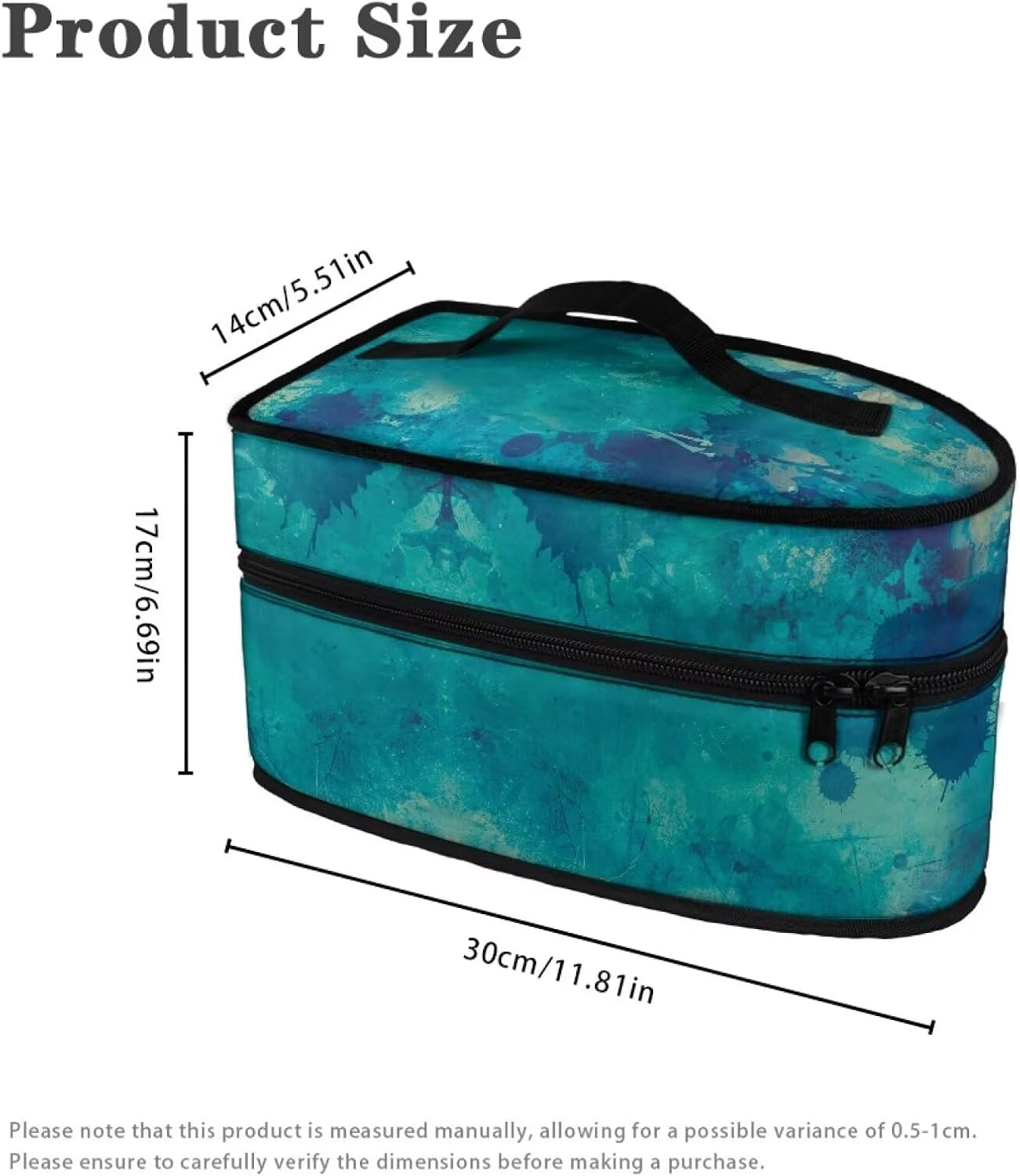 Rchsmod Green Blue Tie Dye Print Steam Iron Case Portable Steamer Storage Bag Lightweight Travel Iron Holder Carrying Case Iron Accessories, Case Only