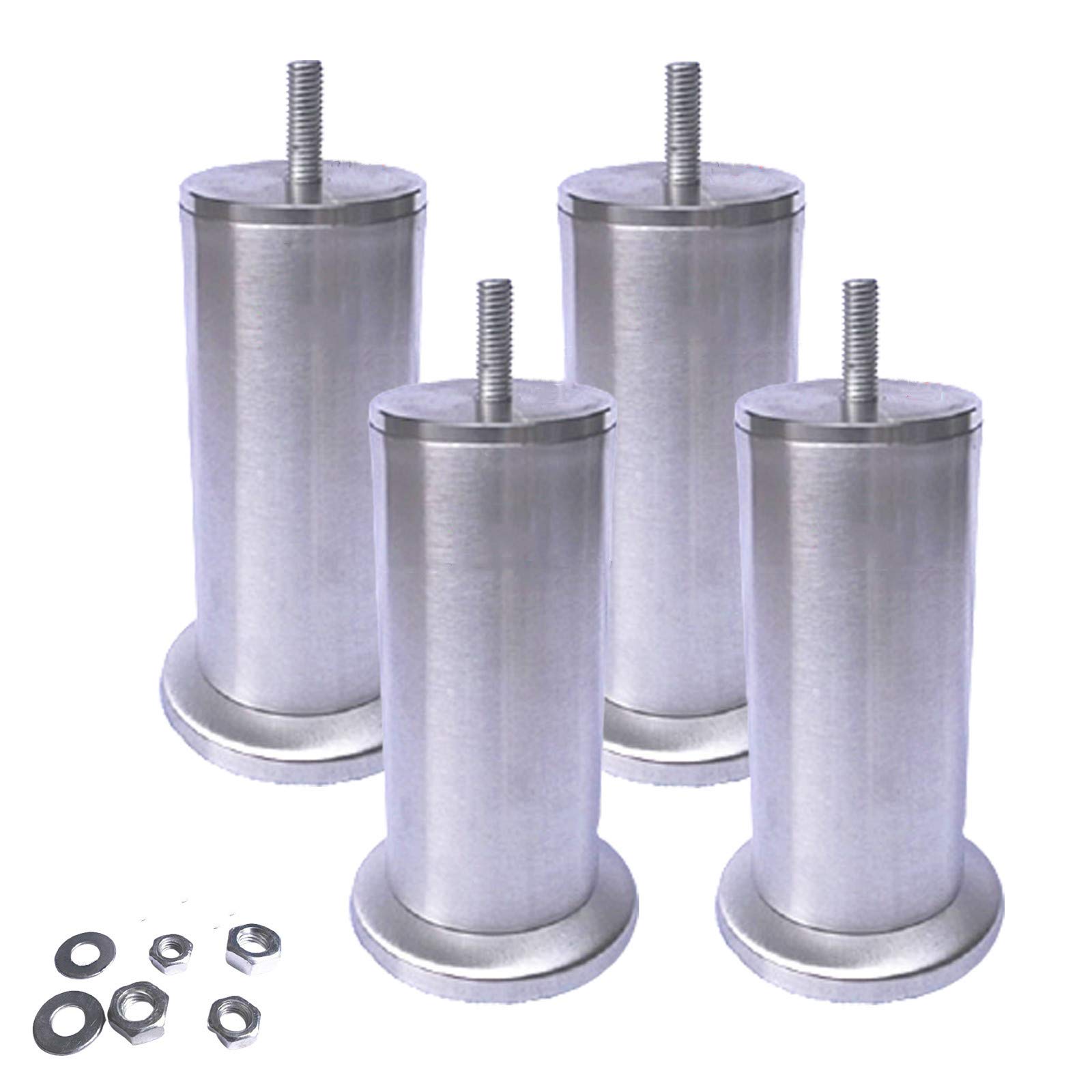 Set di 4 piedini di ricambio per mobili in acciaio inox, resistenti, M8, gambe di supporto per tavolo in metallo, per mobile TV, tavolino da caffè, divano, tavolo in vetro, accessori hardware con dado