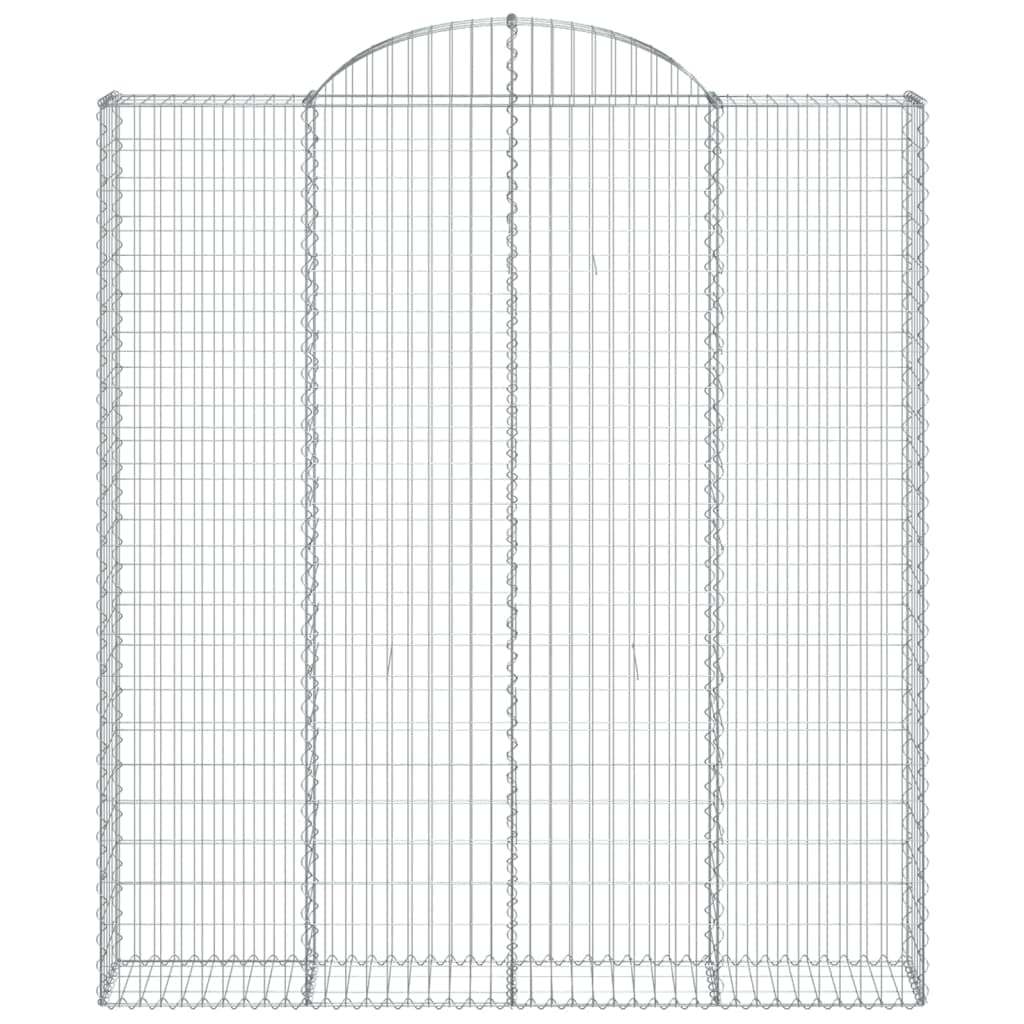 5 gaviones de arco alto. Hierro galvanizado de 200x30x220/240cm para barreras de jardín y protección visual como pared decorativa de gaviones con aislamiento acústico de alambre robusto con