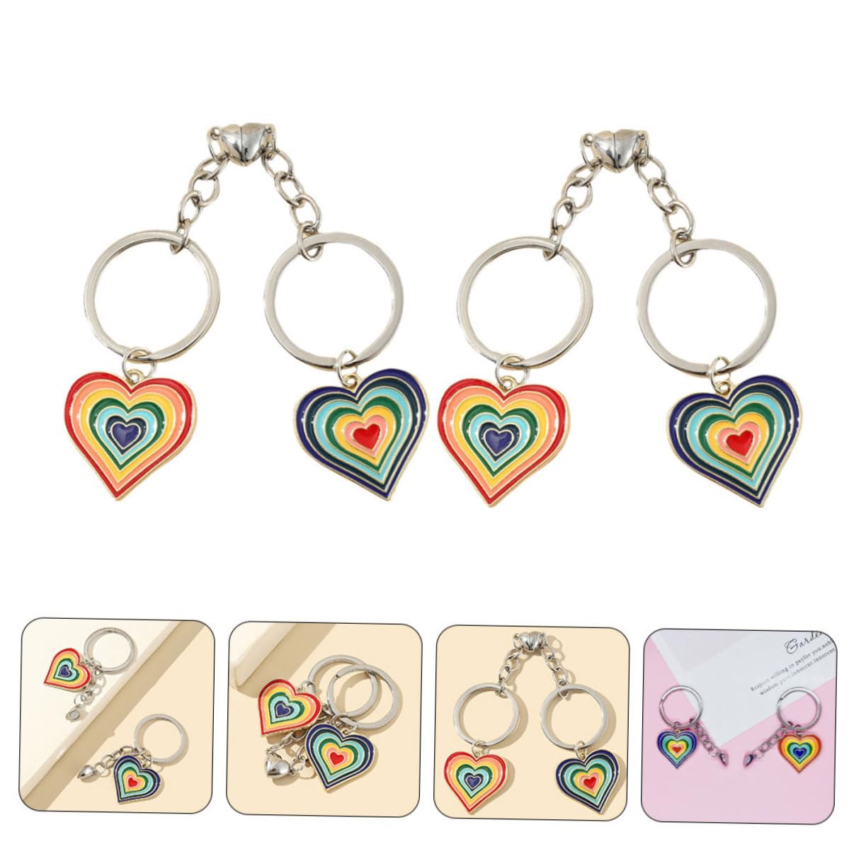 SHERCHPRY 10pares Llaveros De Metal Diseño De Corazón De Llaveros Decorativos Para Parejas Accesorios De Para Novios y