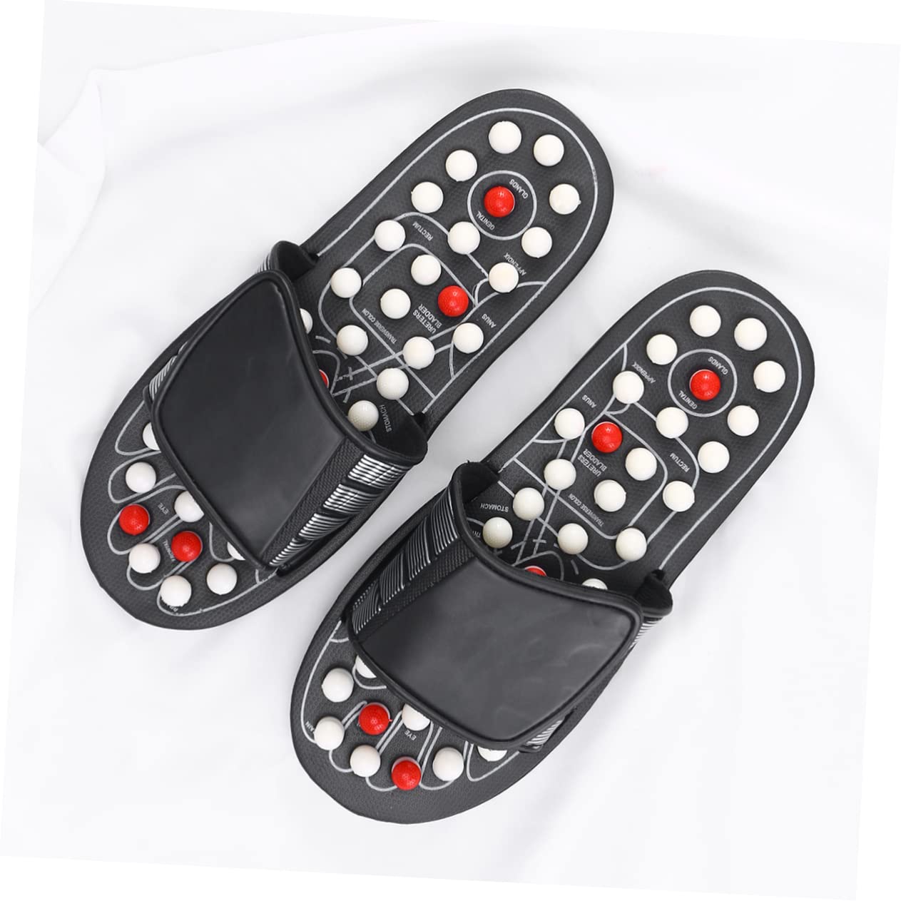 Anneome Fußgesundheits-massagehausschuhe Tai Chi Rotationsmassage Schuhe Mit Akupressurpunkten Für Männer Und Frauen Entspannende Fußreflexzonenmassage Schwarzes Punktdesign