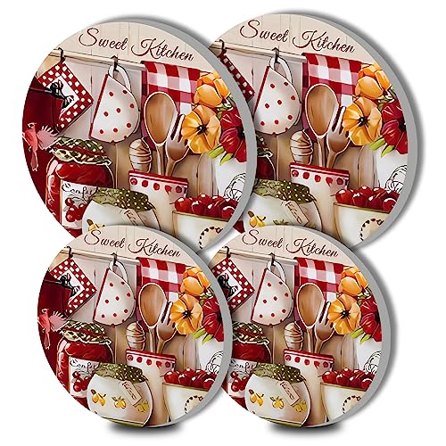 Walarky Lot de 4 couvre-plaques ronds en métal rustique cuisinière électrique, brûleur...