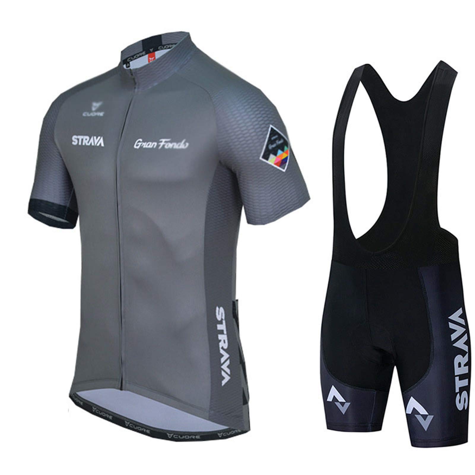 Completo Abbigliamento Ciclismo Uomo Giacca da Ciclismo + Shorts da Ciclismo con Gel Pad Anti-Sweat Anti-UV Abbigliamento per Bici da MTB
