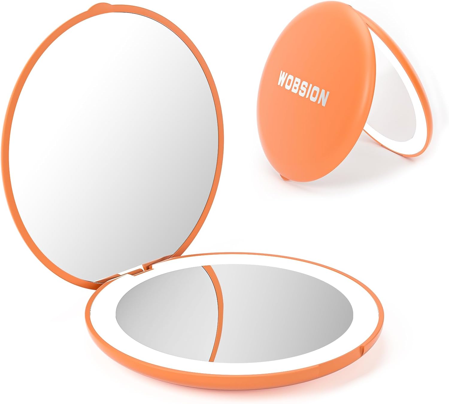 wobsion Travel Makeup Mirror with Light, 1x/10x Compact