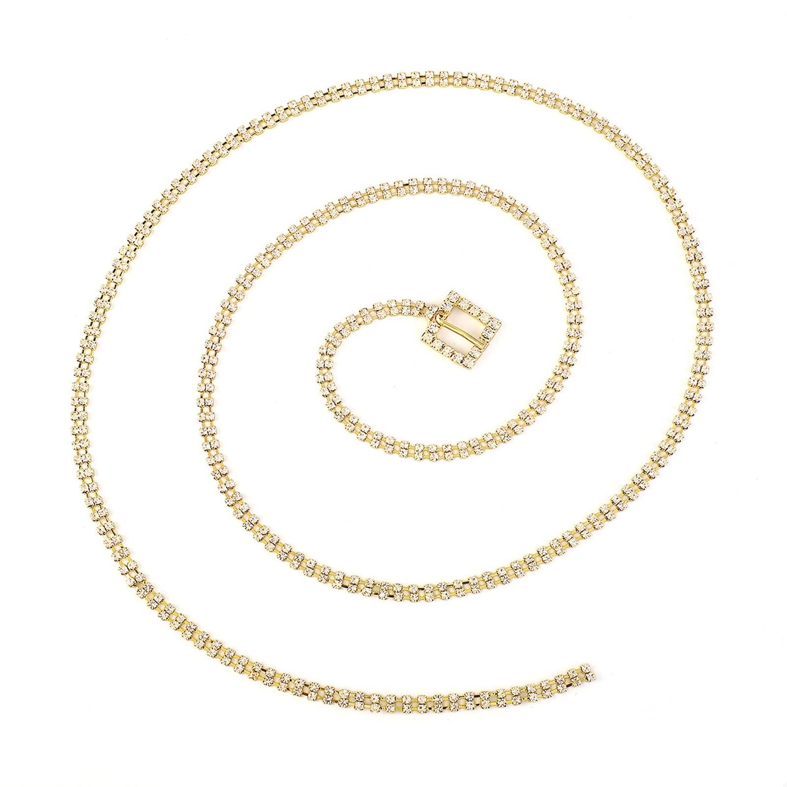 Cadena cuerpo brillante KnSam, cinturón punk plata para accesorios bikini 8