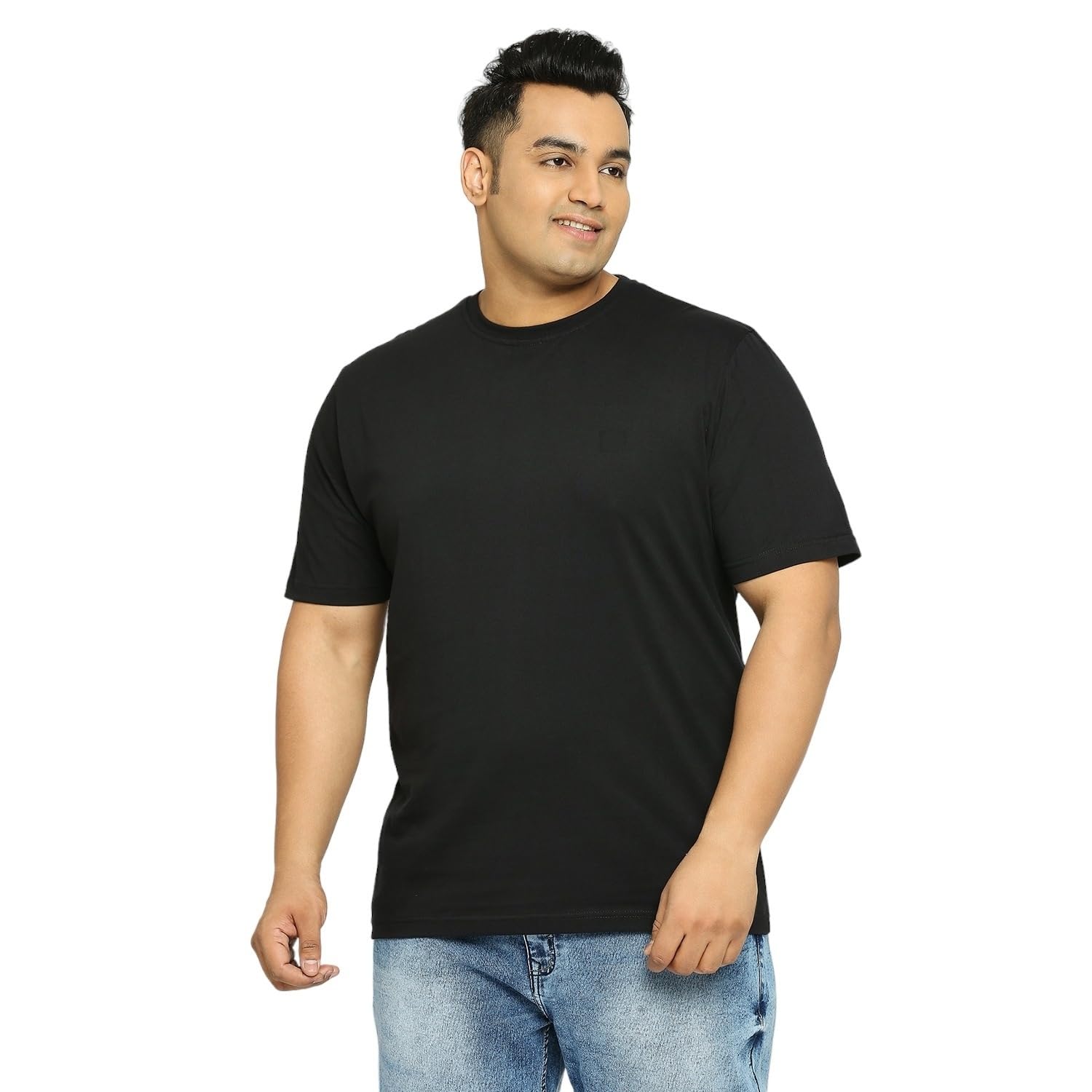 Mens Plus Size T-Shirt - Jet Black-image-44