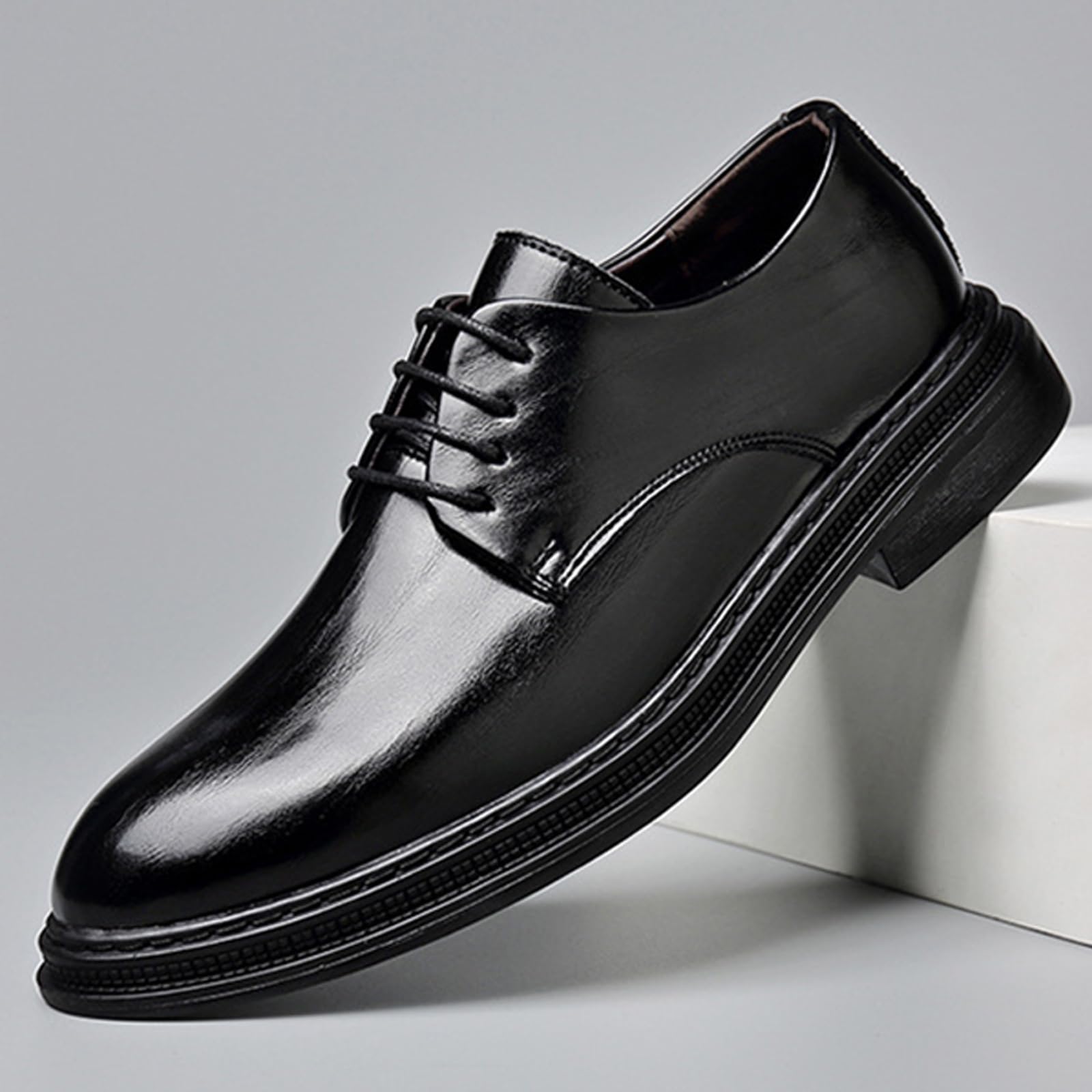 Scarpe Eleganti Uomo Basse Stringate Scarpe da Sposa | A Punta in Pelle Scarpe Formali Classico per Matrimonio Business Abito Oxford