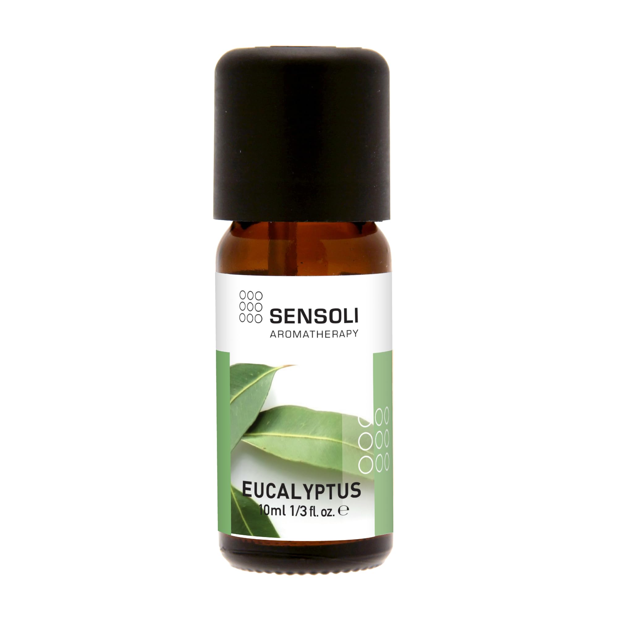 SENSOLI Eucalyptus Essential Oil 10ml – 100% Pure Eucalyptus Globulus, Amber Glass Dropper Bottle – Aromatherapy Essential Oil for Diffusers, Massage & DIY Blends