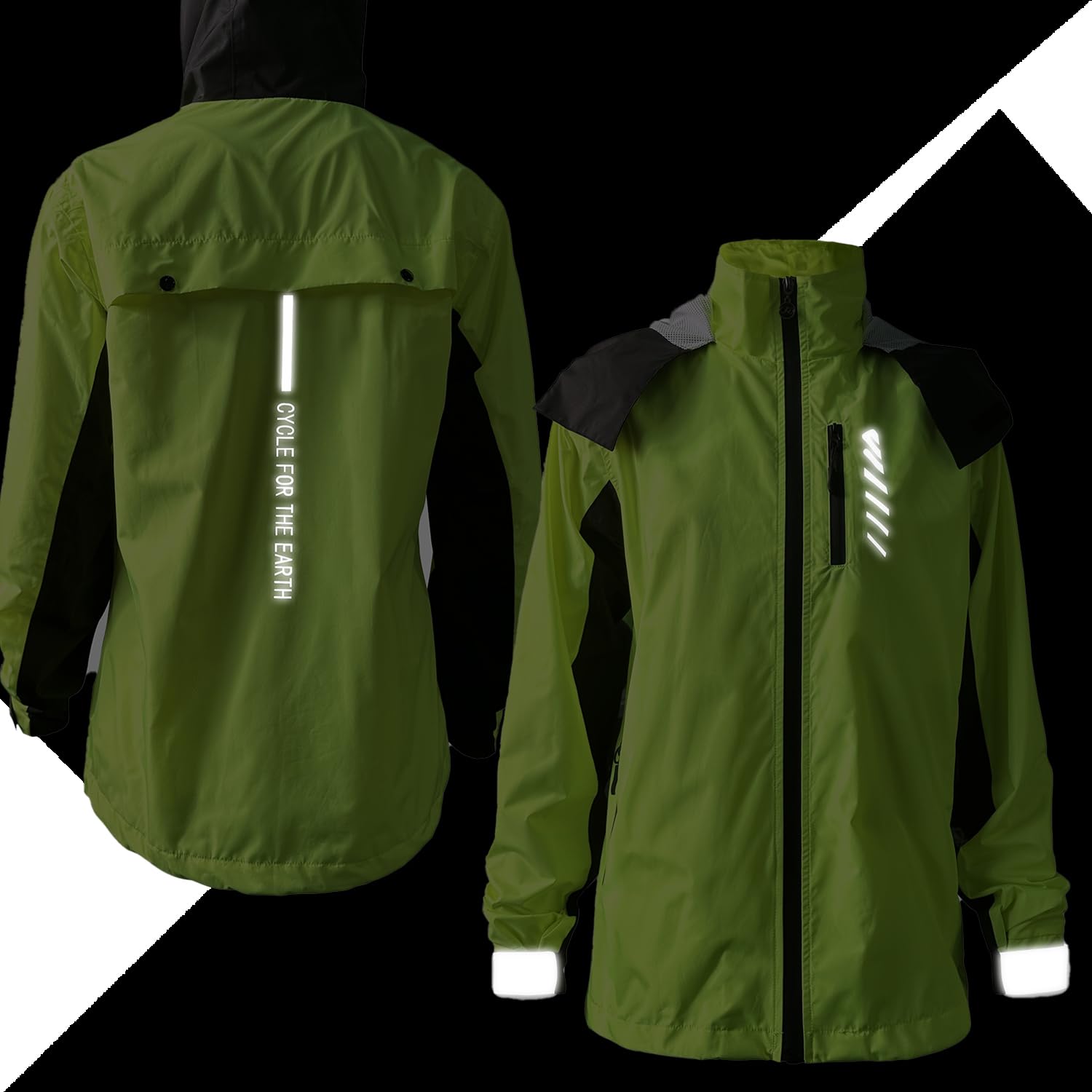 Lo.gas Veste de Cyclisme Femme,Veste de Vélo Femme Imperméable 10,000mmH20 et Respirant avec Réfléchissante et Capuche