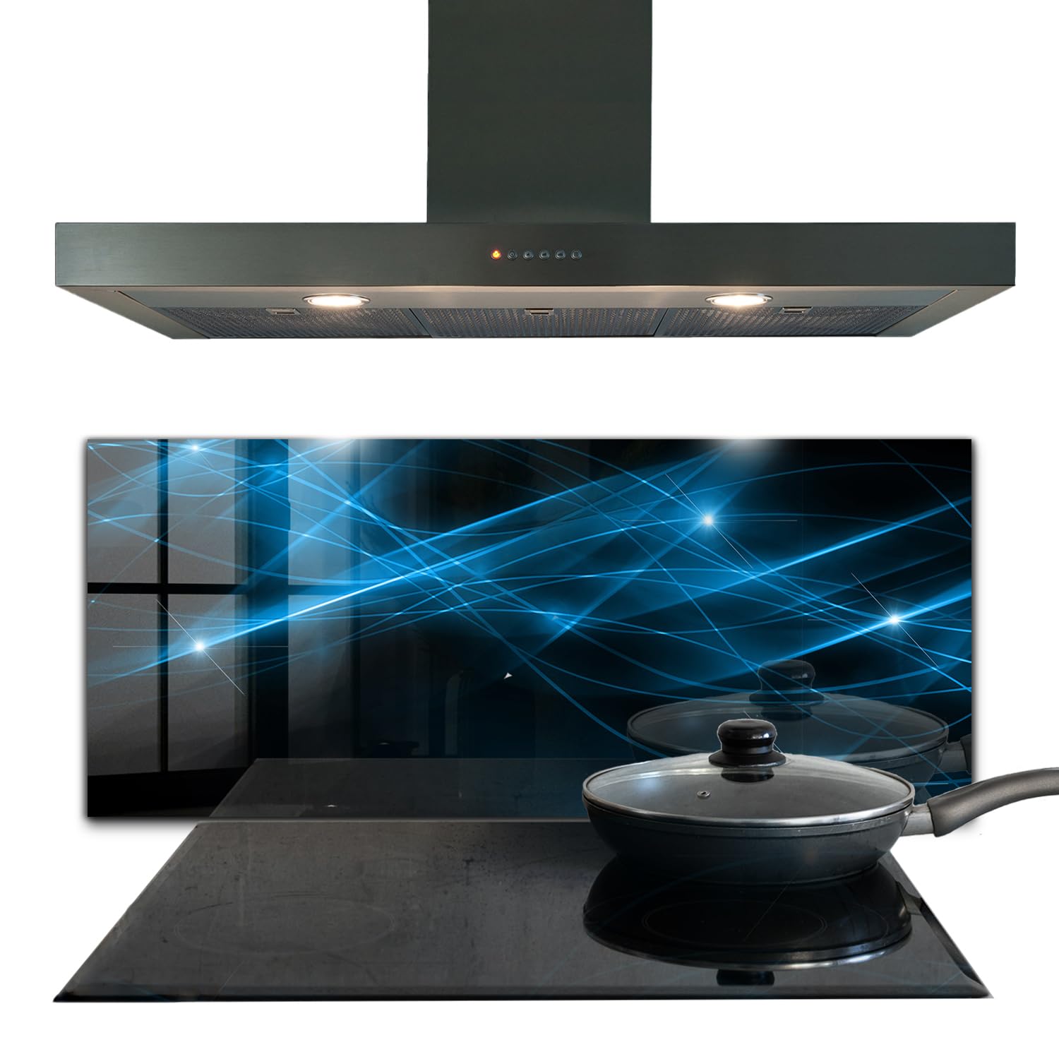 Panneau de cuisine en verre trempé Wallfluent 125x50 décoration murale intérieure