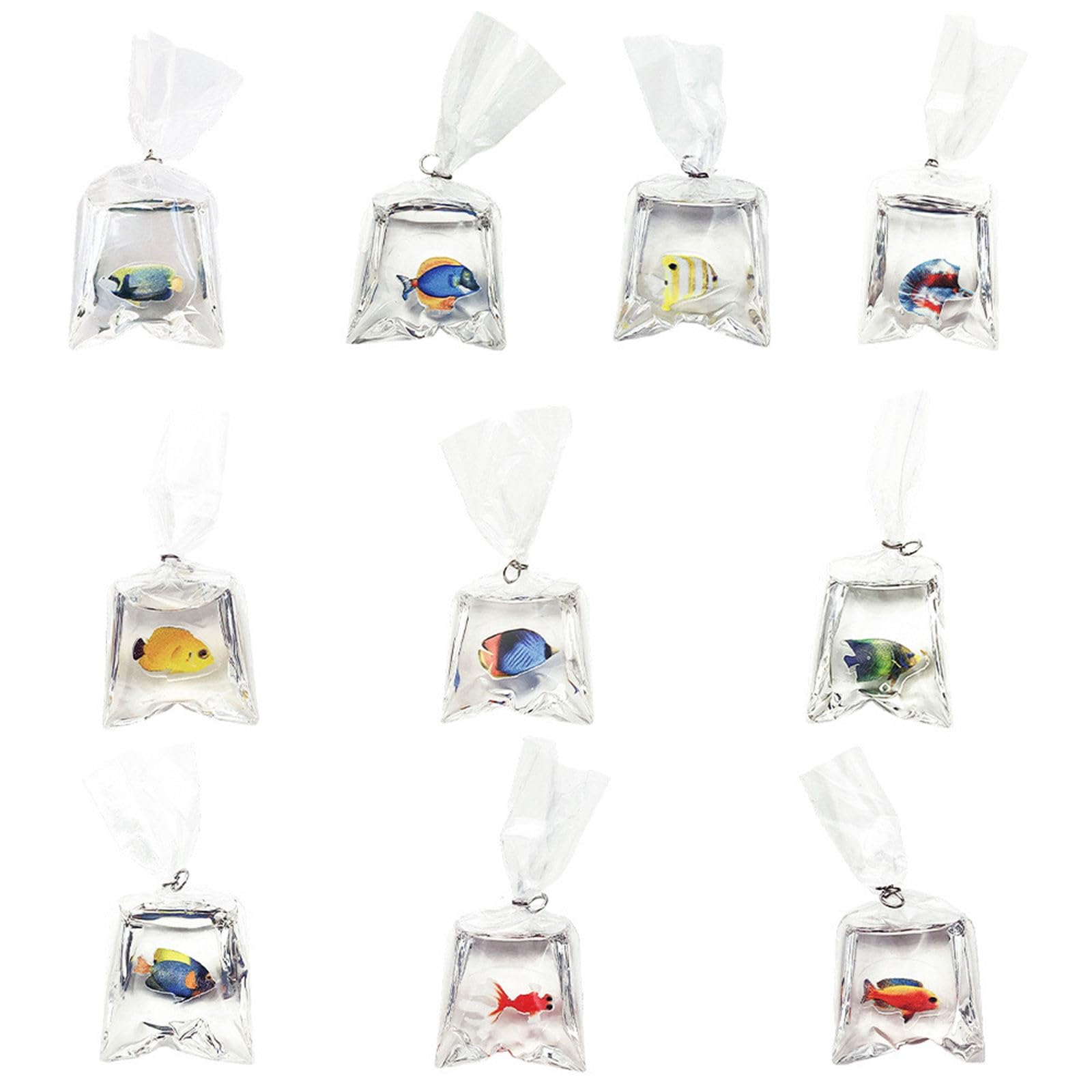 JSGHGDF 10Pcs Clea RResin Fish Charms Realistic Fish Shape Resin Pendants for Earrings Jewelry Gift Making and Home Decoration Craft Charms