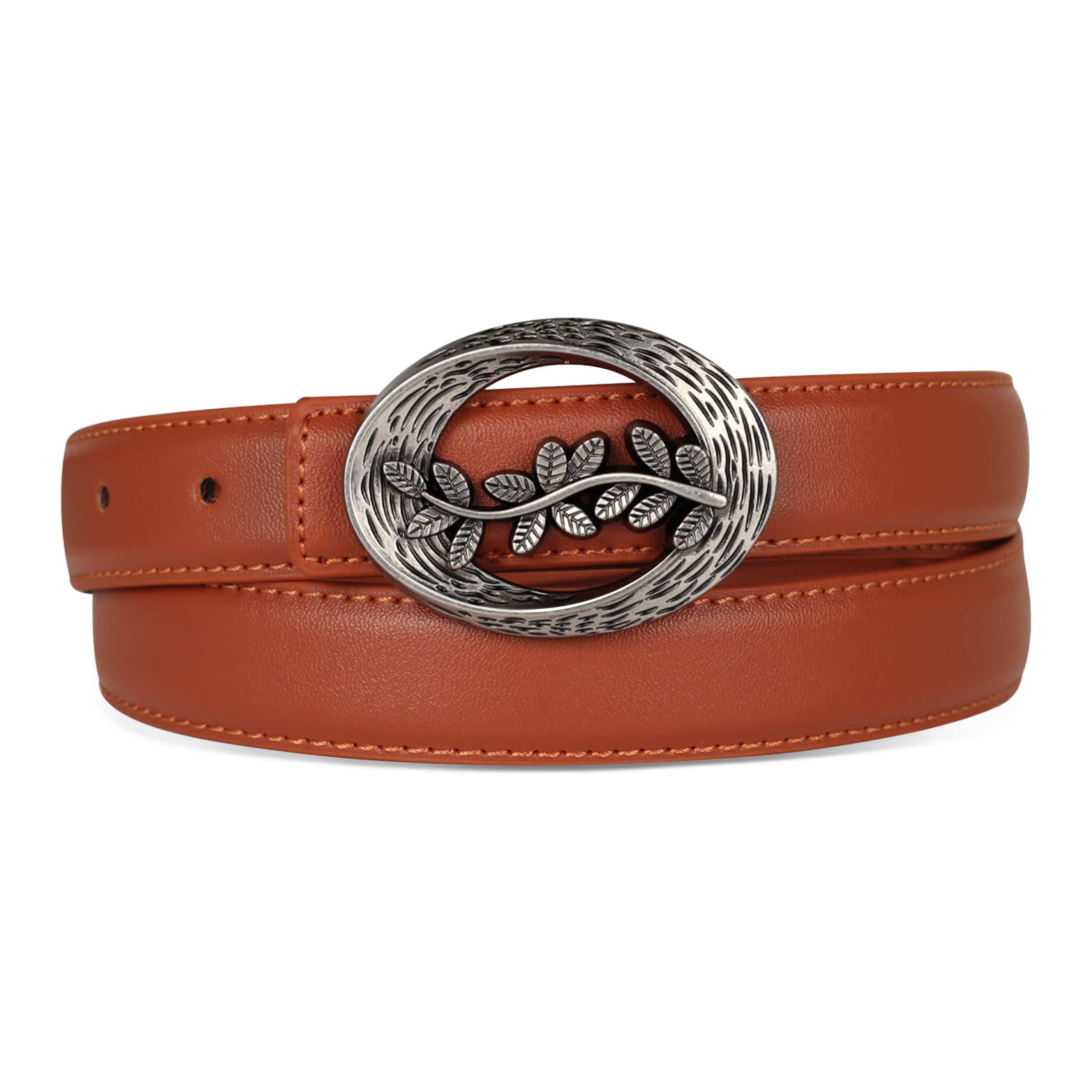 Women's Leather Belt with Buckle - Ideal for Dresses, Jeans, and Coats