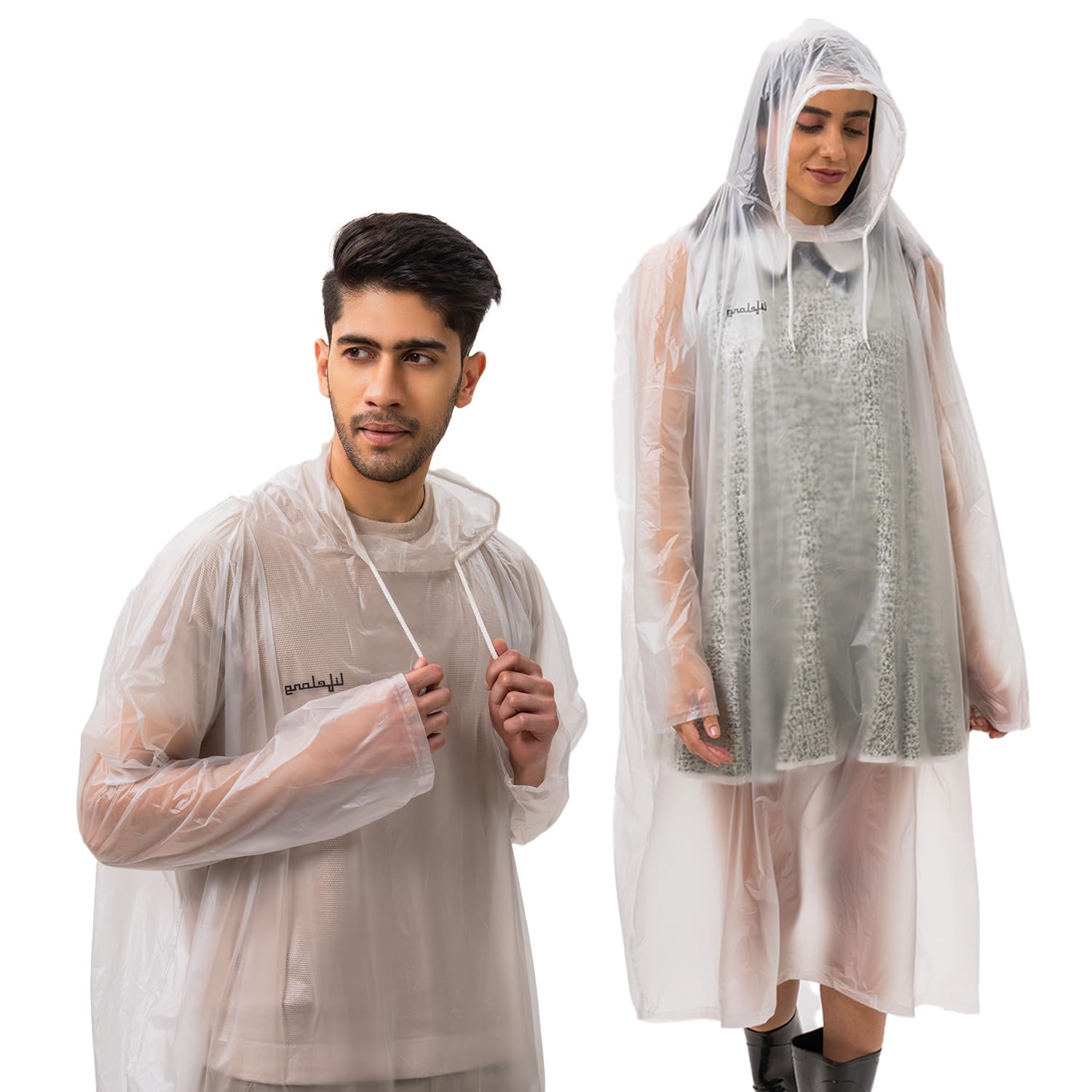 Lifelong Waterproof Unisex Raincoat | Hooded Full Sleeves Outdoor Poncho for Men, Women, Boys & Girls | Durable PVC Rainwear for Camping, Hiking, Travelling | Adjustable Drawstring |Transparent (1 Pc)