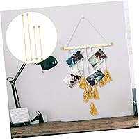 Vista 5 de 4 barras de madera para colgar banderas de pared horizontales de bambú, varillas de macramé para colgar en la pared, bastones para colgar