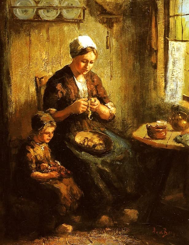 Tableau Van Den Berg La préparation du repas du soir pour chambre et salon