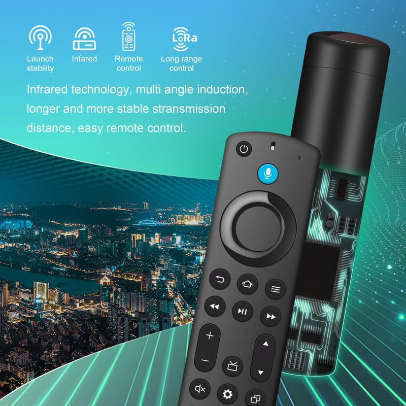 Image of Replacement Firestick Remote for All Fire Series TVs Stick (2nd /3rd Gen), Universal TV Remote Compatible with Stick 4K Max /Omni /QLED Series & TVs Cube with Voice Control