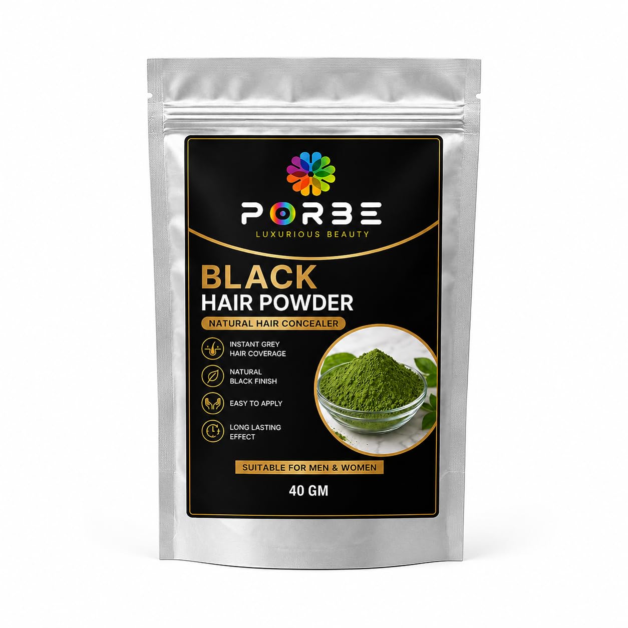 Herbal Hair Color Powder for Men & Women | Natural Black Hair Colour | Ammonia-Free Hair Colour Powder for Grey Hair Coverage | Smooth, Soft & Shiny Hair | Easy to Use | 40gm-image-15