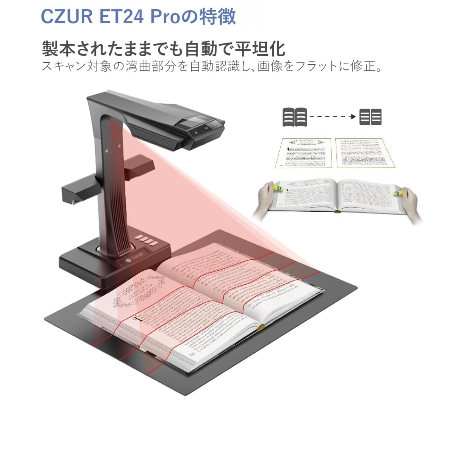 Amazon | CZUR ET24Pro-USBC ドキュメントスキャナー A3対応 2400万