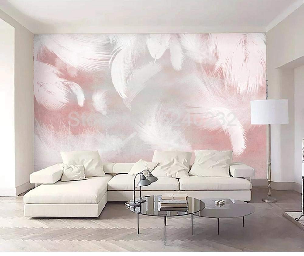 Papier peint étanche plume 3D WLLLO fresque murale lavable chambre