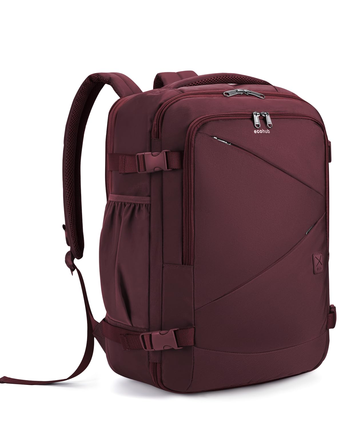 ECOHUB Carry On Travel Backpack, Expandable Airlines Personal Item Bag 18x14x8, Water Resistant 17 inch Laptop Backpack Flight Approved, 12 Pockets