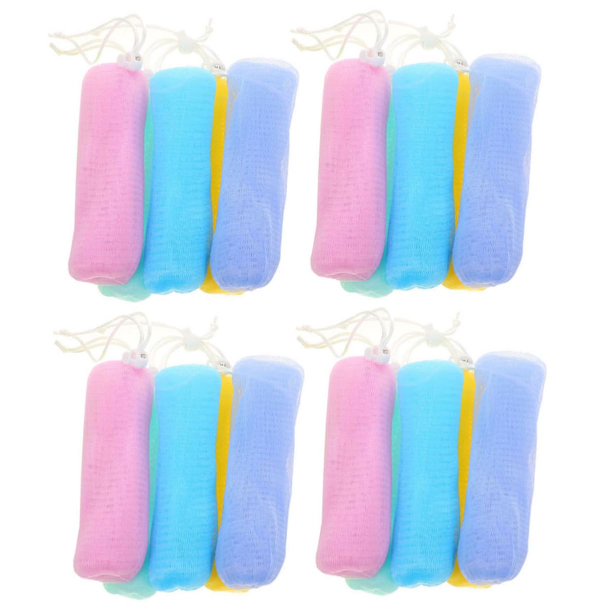 Outanaya 20pcs Exfoliating Soap Pouch Durable Mesh Foaming Nets for Gentle Face Washing Makeup Removal and Quick Drying for Handmade and Cosmetic