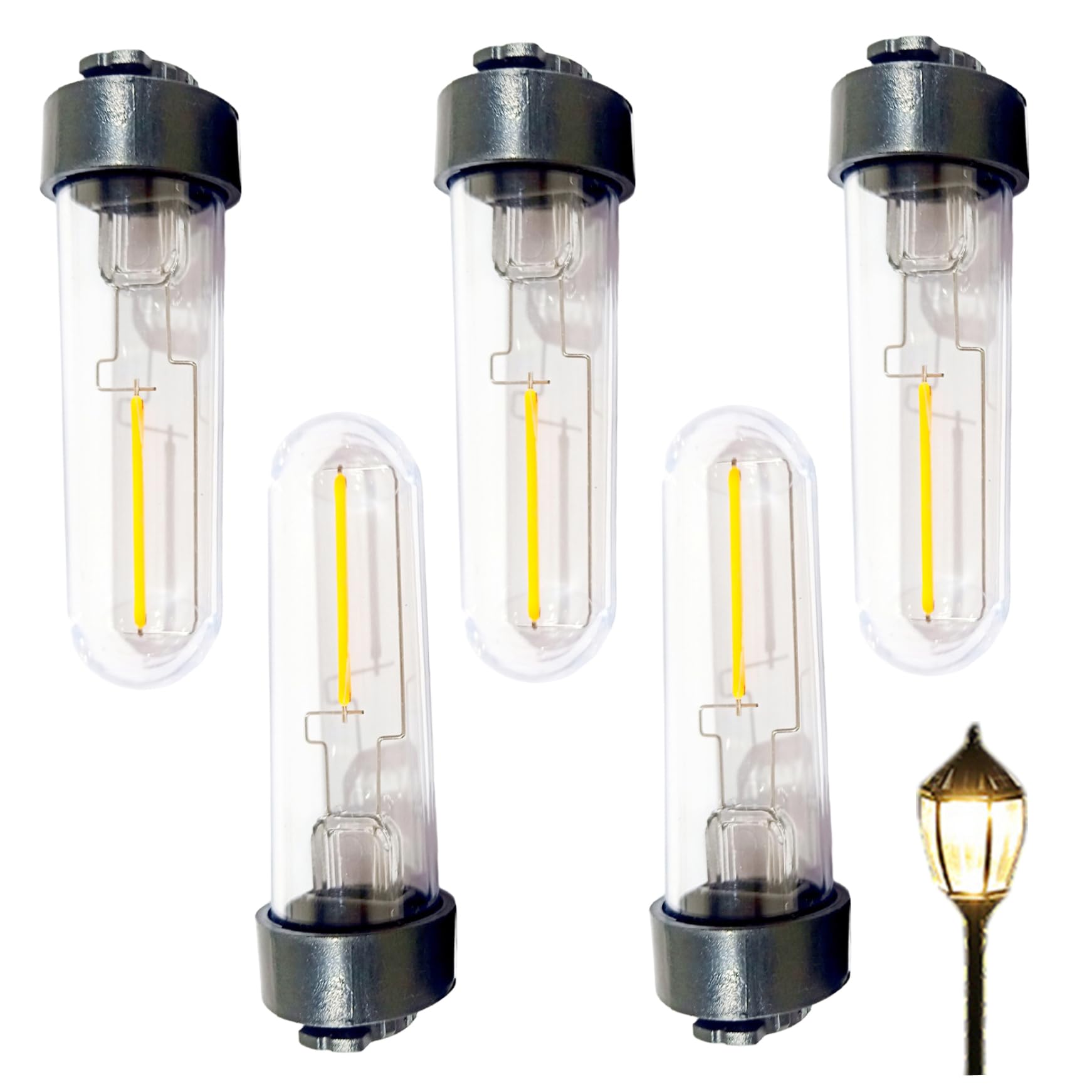 Replacement Solar Light Bulbs, 5PCS 3v 2700k Warm White LED for Yard Garden Pathway Outdoor