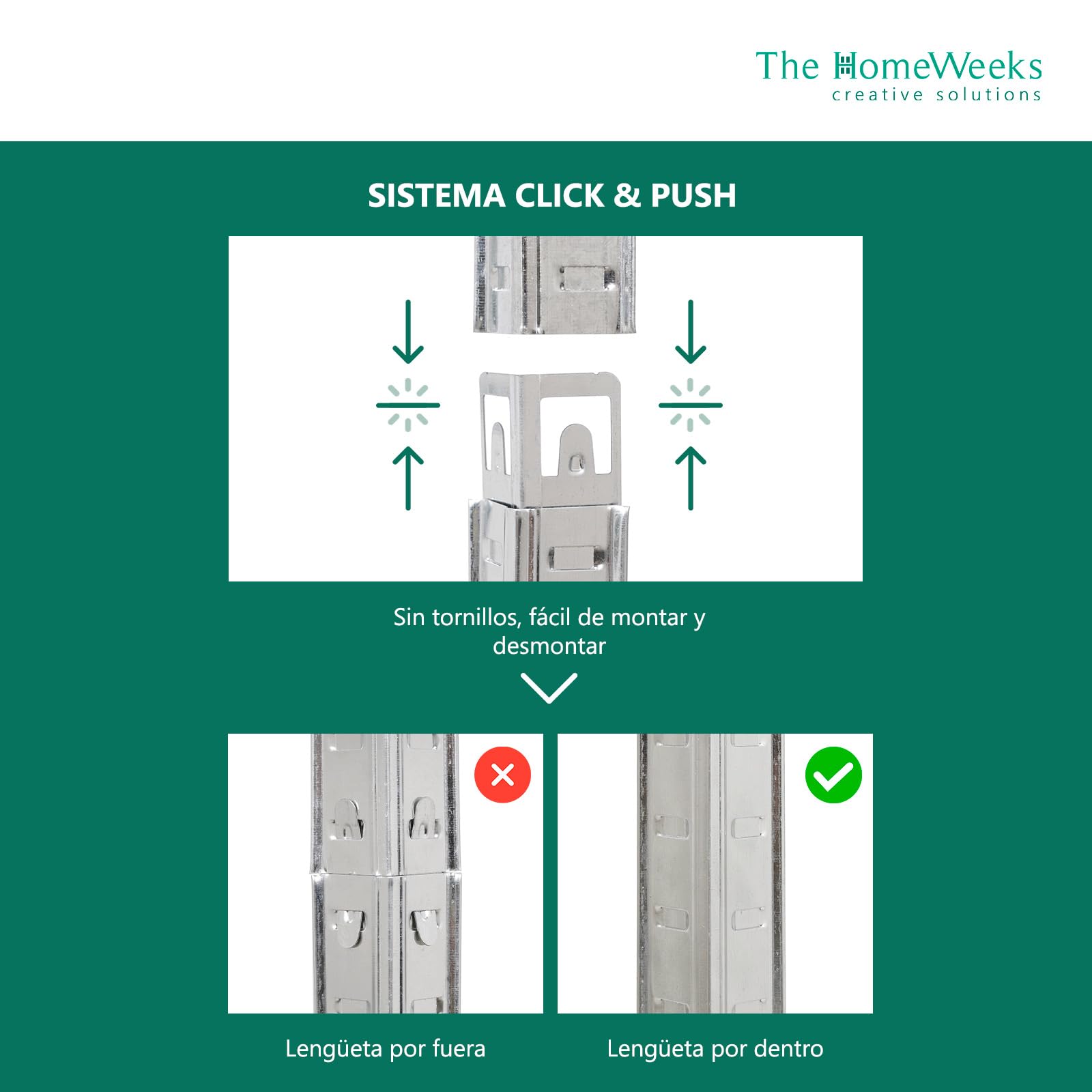 The Homeweeks Pack 2 Estanterías Almacenaje Metálicas 180*90*40cm | Acero Galvanizado Modular 5 Baldas Ajustables MDF 175 kg por Estante 875 kg Total Montaje Suelo sin Tornillos System Click & Push