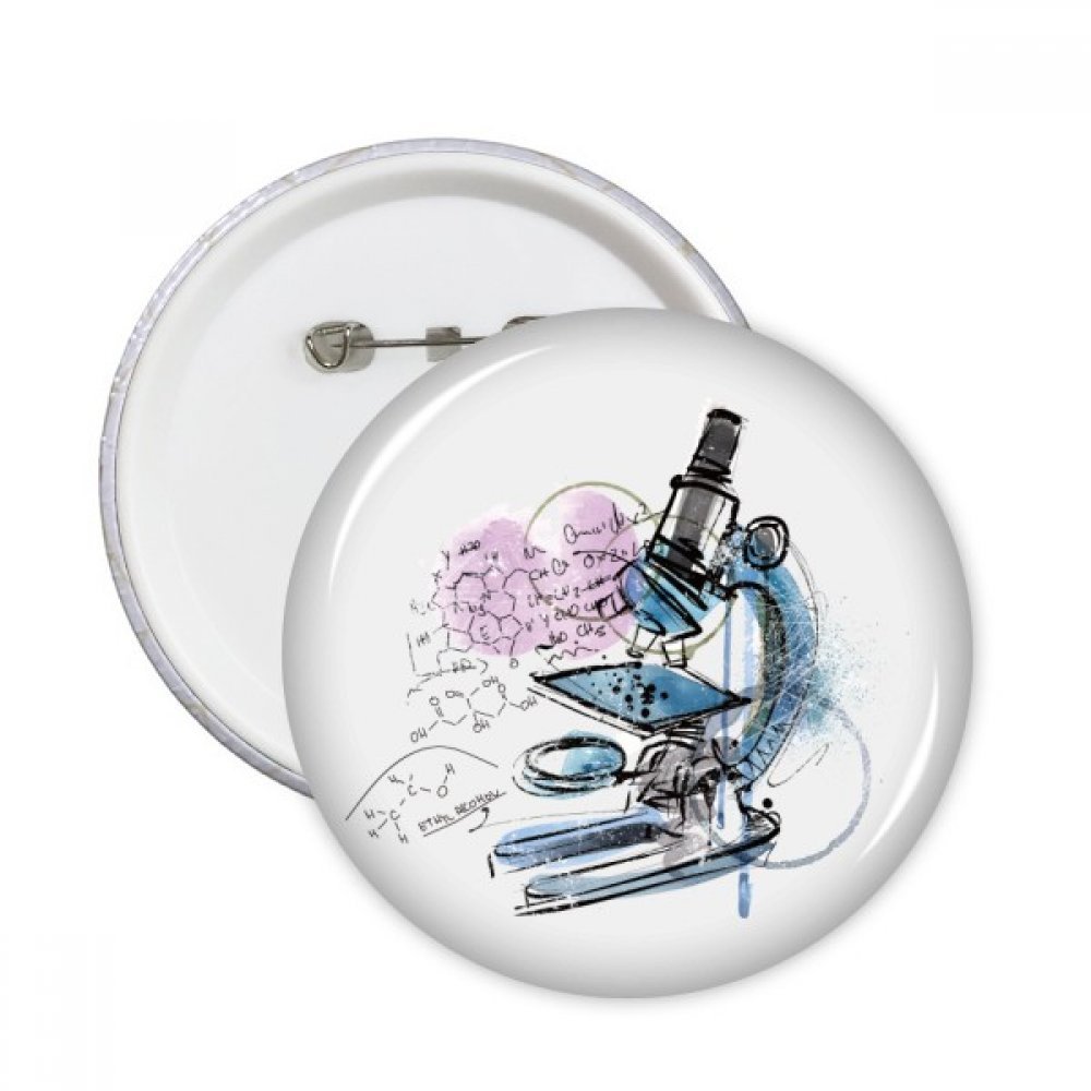 Microscope broche chimie pour customisation de vêtements et badge rond de décoration - 3