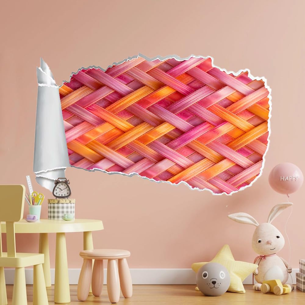 3D Wandtattoo Wanddurchbruch Wandaufkleber, Gewebte Textur Wandsticker Wanddeko Wandbilder, Farbe Wandaufkleber Für Schlafzimmer Badezimmer Flur Küche Möbel Aufkleber