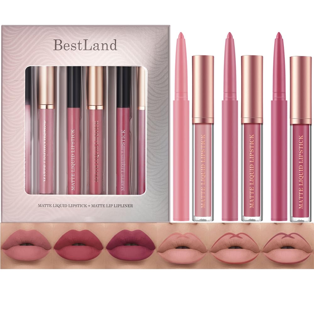 Amazon.com : BestLand 6Pcs Matte Liquid Lipstick + Lip Liner Pens
