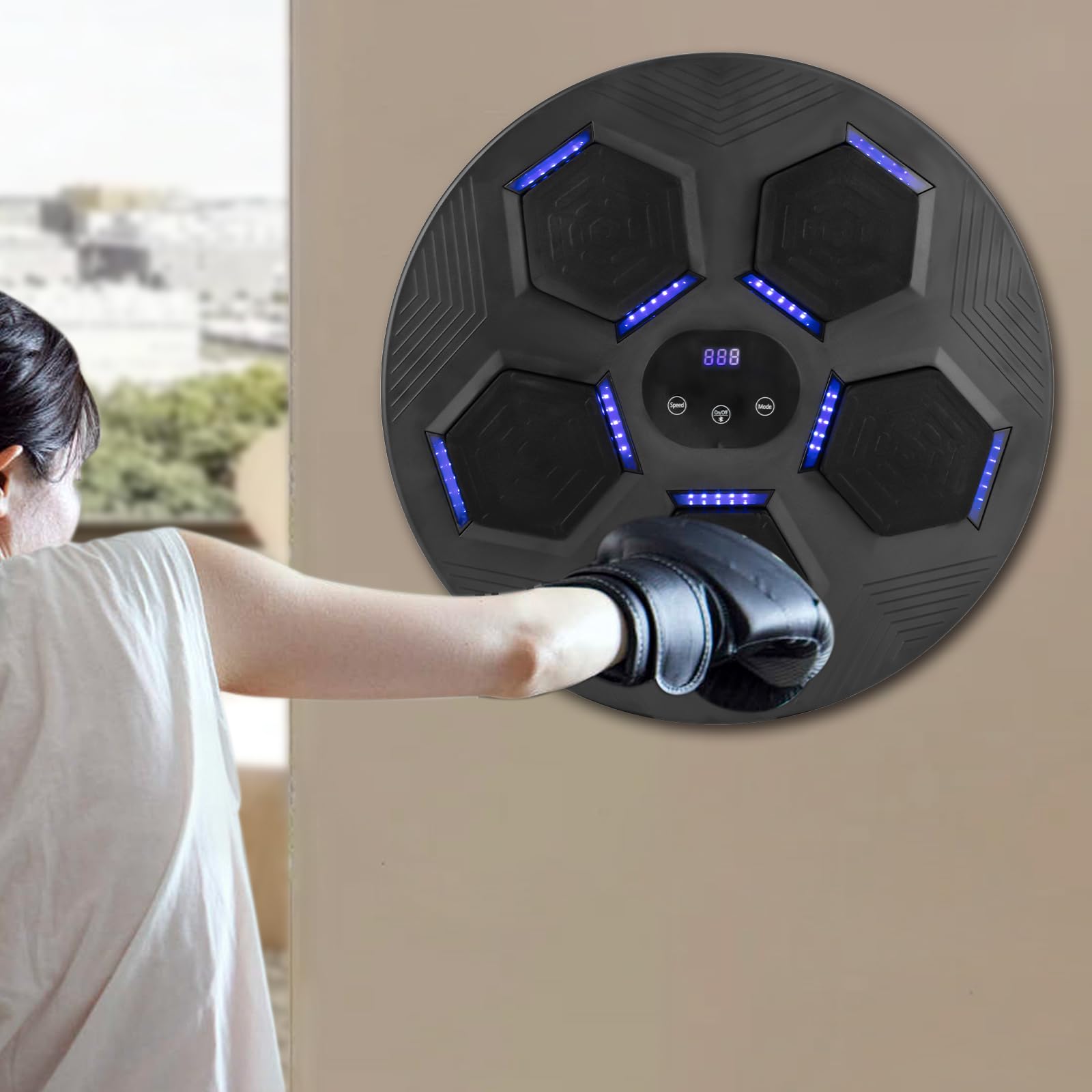 Music Box, macchina, bersaglio di boxe a LED a parete, macchina per boxe musicale Bluetooth elettronica, dispositivi per allenamento di boxe con guanti da boxe, per bambini, adulti, esercizi a