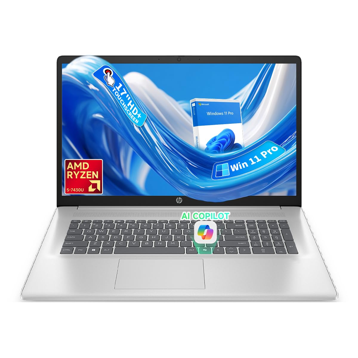 HP　Windows11　SSD(128GB)＋HDD(1TB)17インチモニター付き HP 17 Laptop, 17.3