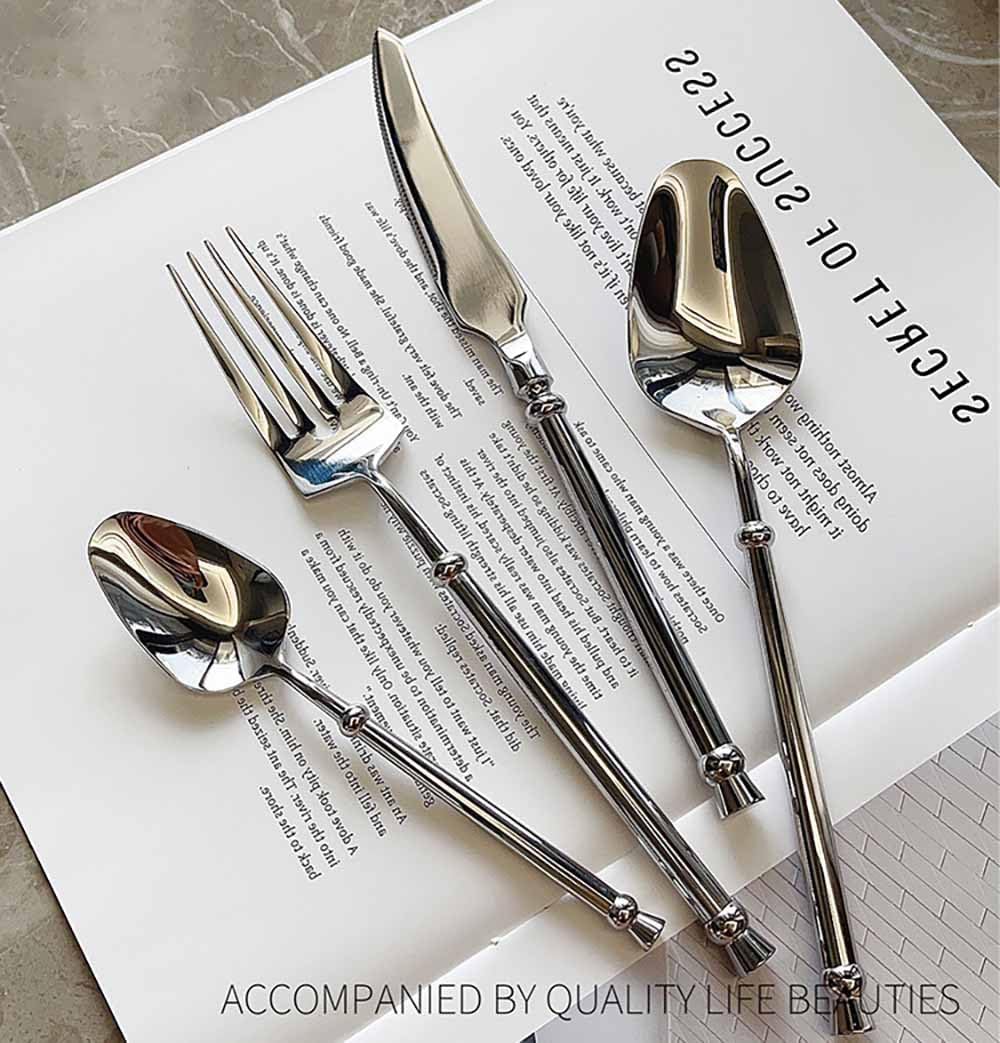 TWEE Silverware Set for 16 Unique 18/10 Stainless Steel 64 Piece Flatware Sets Mirror Polished Elegant Cutlery Utensils Set for Home Kitchen Dishwasher Safe Nice Weight
