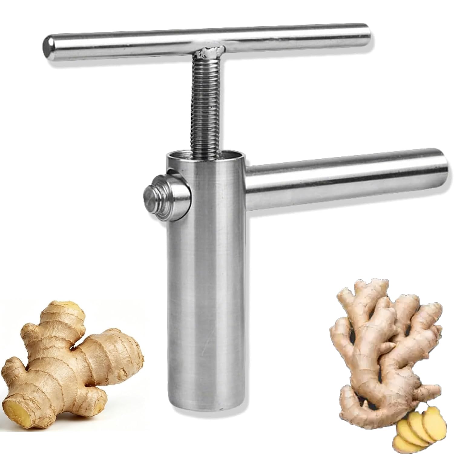 XNXYSMKJ Manual Ginger Juicer, Portable Hand Crank Juicer, 304 Stainless Steel, High Juice Yield, for Juicing Fruits and Vegetables. Aromatic Marinades
