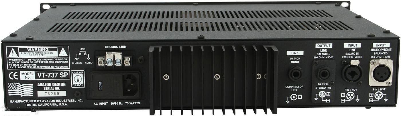 Avalon Design VT-737sp Channel Strip, Tube Microphone / Instrument Preamplifier Black with 1 Year Free Extended Warranty