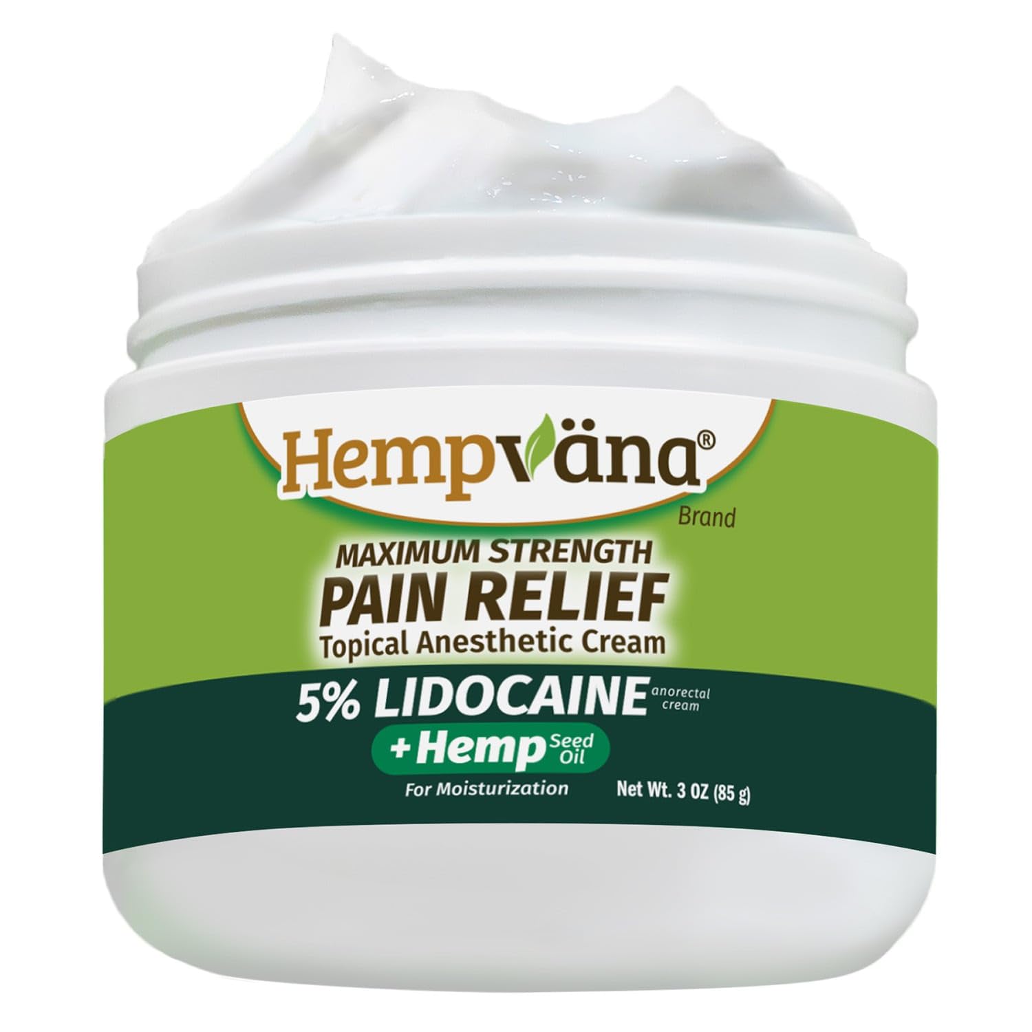 Hempvana 5% Lidocaine Relief Cream, Maximum Strength, AS-SEEN-ON-TV, Strong Cream, Numbs Irritated Nerves for Fast Anorectal Relief, Non-Greasy, Targeted Long-Lasting Relief....