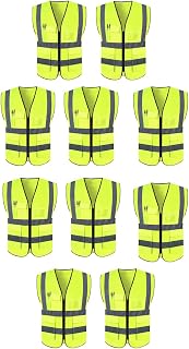 Colete Refletivo EPI Sinalizador Kit 10 Unidades Segurança Trabalho Blusao Fluorescente Obra Fiscalizaçao