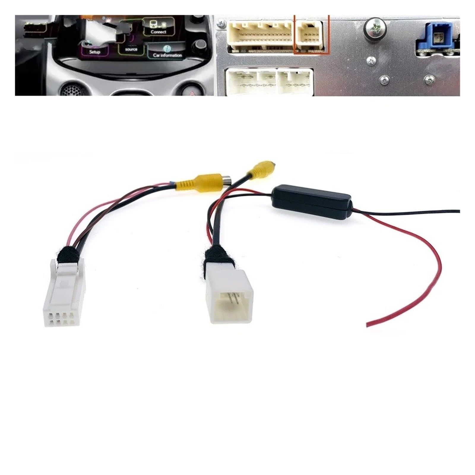 Retrocamera Auto Cavo Adattatore Per Telecamera Posteriore Per Retromarcia Autoradio A 8 Pin Da 12 V A 6 V E 5 V Per Aygo Per Citroen C1 Per Peugeot 108(B)
